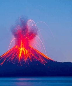 Active Krakatoa Volcano Paint By Number