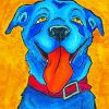 Adorable Blue Dog Art Paint By Number