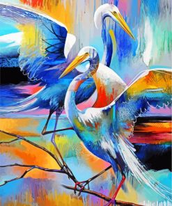 Aesthetic Abstract Crane Birds Paint By Number