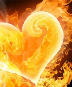 Aesthetic Fire Heart Paint By Number