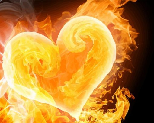 Aesthetic Fire Heart Paint By Number