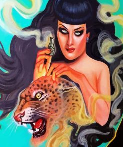 Aesthetic Goddess And Leopard Paint By Number