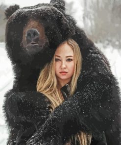 Aesthetic Woman With Bear Paint By Number