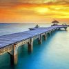 Aesthetic Sunset Wooden Pier Paint By Number
