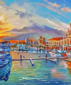 Aesthetic Sunset Seaport Art Paint By Number