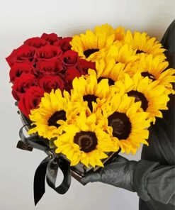Aesthetic Roses And Sunflowers Paint By Number