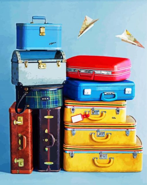 Aesthetics Vintage Travel Bags Paint By Number