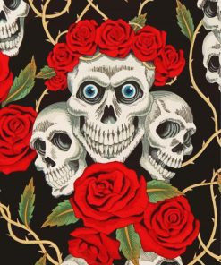 Aesthetic Skulls And Roses Paint By Number