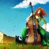Anime Woman Playing Cello Paint By Number