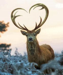 Beautiful Deer With Heart Horns Paint By Number
