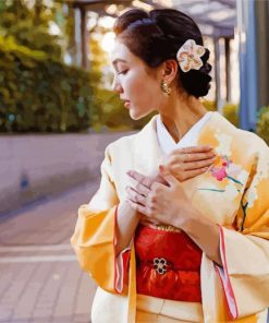 Beautiful Girl With Kimono Paint By Number