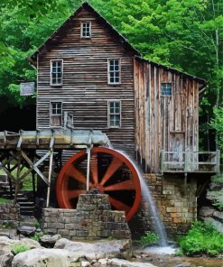 Beautiful Old Watermill Paint By Number