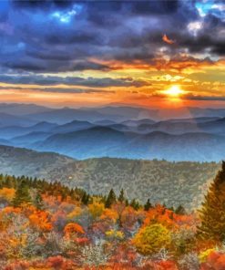 Beautiful Virginia Mountains At Sunset Paint By Number
