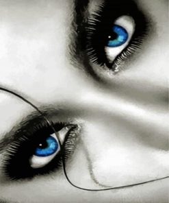 Black And White Blue Eyes Paint By Number