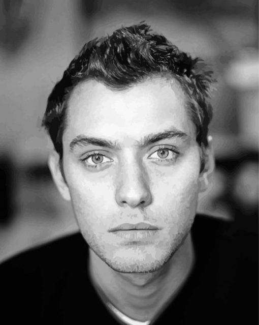 Black And White Jude Law Paint By Number