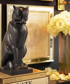 Black Art Deco Cat Paint By Number