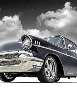 Black And White 57 Chevy Paint By Number