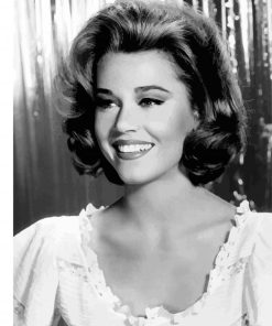 Black And White Actress Jane Fonda Paint By Number