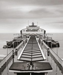 Black And White Bournemouth Pier Paint By Number
