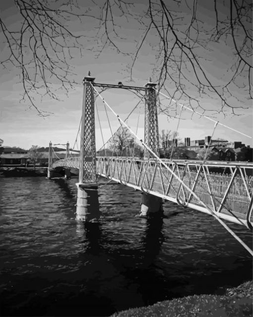 Black And White Inverness Bridge Paint By Number