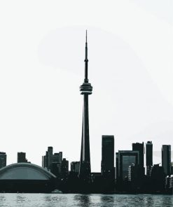 Black And White Cn Tower Paint By Number