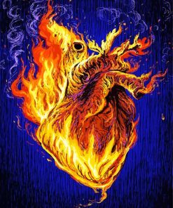 Burning Fire Heart Paint By Number
