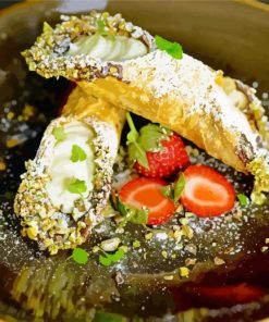 Cannoli With Strawberries Paint By Number