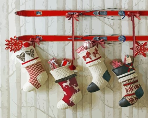 Christmas Stockings Gifts Paint By Number