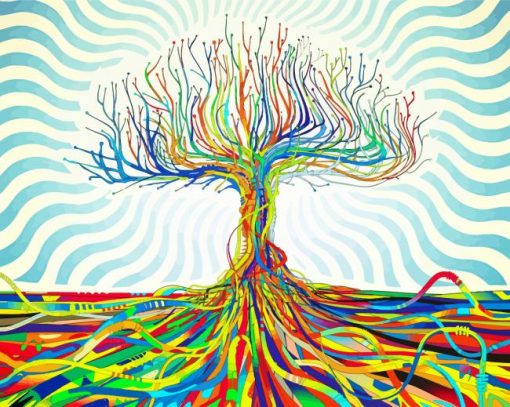 Colorful Abstract Trees Paint By Number