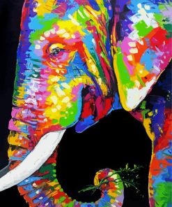 Colorful Elephant Head Art Paint By Number