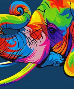 Colorful Elephant Head Paint By Number