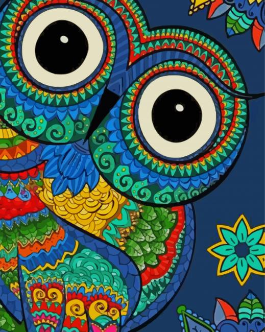 Colorful Mandala Bird Owl Paint By Number