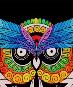Colorful Mandala Night Bird Paint By Number