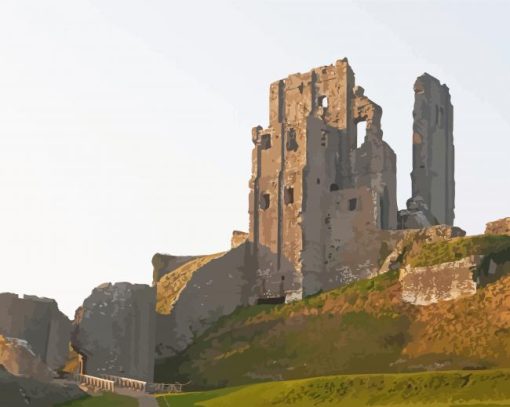 Corfe Castle Paint By Number