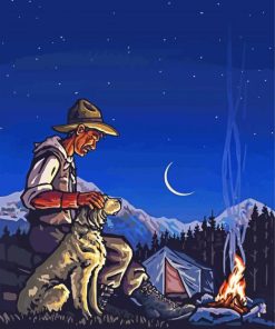 Cowboy Camping At Night Paint By Number