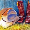Cowboy Boots And Hat Paint By Number