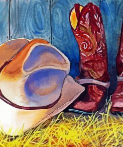 Cowboy Boots And Hat Paint By Number