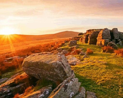 Dartmoor National Park At Sunset Paint By Number