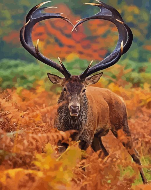 Deer With Heart Horns Paint By Number