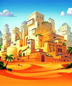 Desert Town Illustration Paint By Number