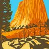 Devils Tower Monument Illustration Paint By Number