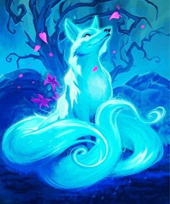 Fantasy Blue Fox Paint By Number