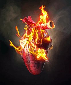 Fantasy Fire Heart Paint By Number