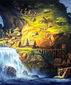 Fantasy Village Art Paint By Number