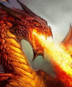 Fire Breathing Fantasy Dragon Paint By Number