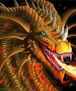 Fire Breathing Scary Dragon Paint By Number