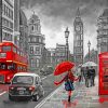 London Black And Red Art Paint By Number