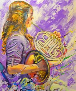 Girl Playing Tuba Art Paint By Number