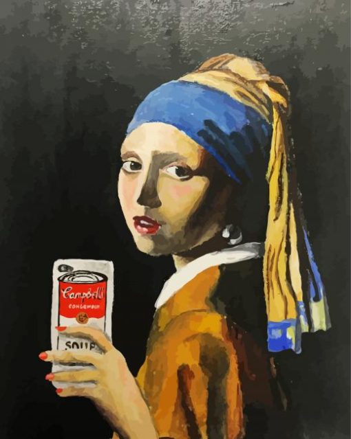 Girl With A Pearl Earring Take Selfie Paint By Number