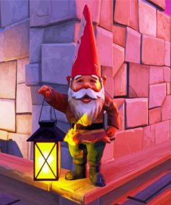 Gnome Holding Lantern Paint By Number
